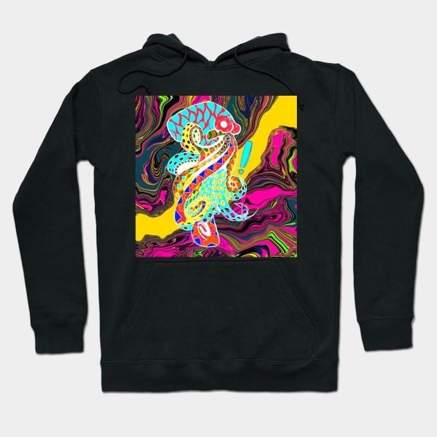 don pulpo ecopop octopus in mandala ocean madness glitch Hoodie by jorge_lebeau